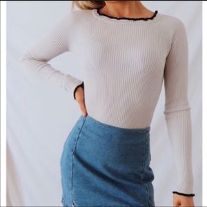 For Love and Lemons knitz body suit small